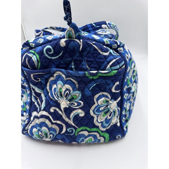 Vera Bradley Mediterranean Blue Retired 2008 Y2K Large Floral Quilted Duffle Bag - Picture 6 of 6